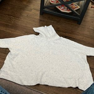 Size S LOFT Light Grey Turtle Neck Top with Dark Grey Speckles